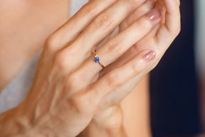 Day Lily Ring, Pale Blue Sapphire - Boutee