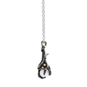Silver & 9ct Gold Mermaid Pearl Pendant On Silver Chain - Boutee