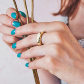 Facet Chunky Gold Signet Ring - Boutee