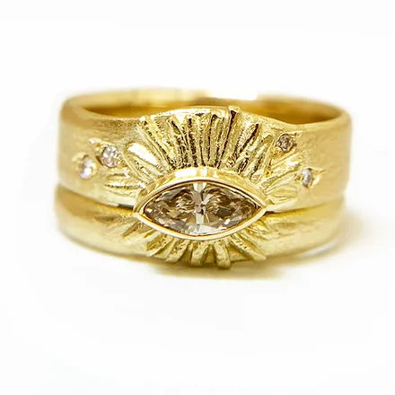 Champagne Diamond Sunray Ring - Boutee