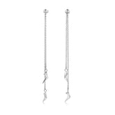 Sterling Silver Rain Drops Chain Earrings - Boutee