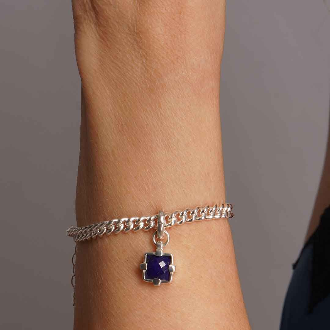 Silver Lapis Lazuli Talisman Bracelet - Boutee