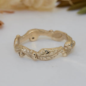 Diamond Wood Nymph Leaf Ring - Boutee