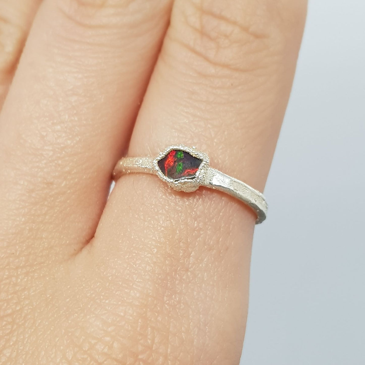 Raw Freeform Black Opal Ring - Boutee