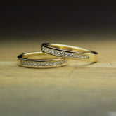 9ct Yellow Gold Diamond Matching Bands - Boutee