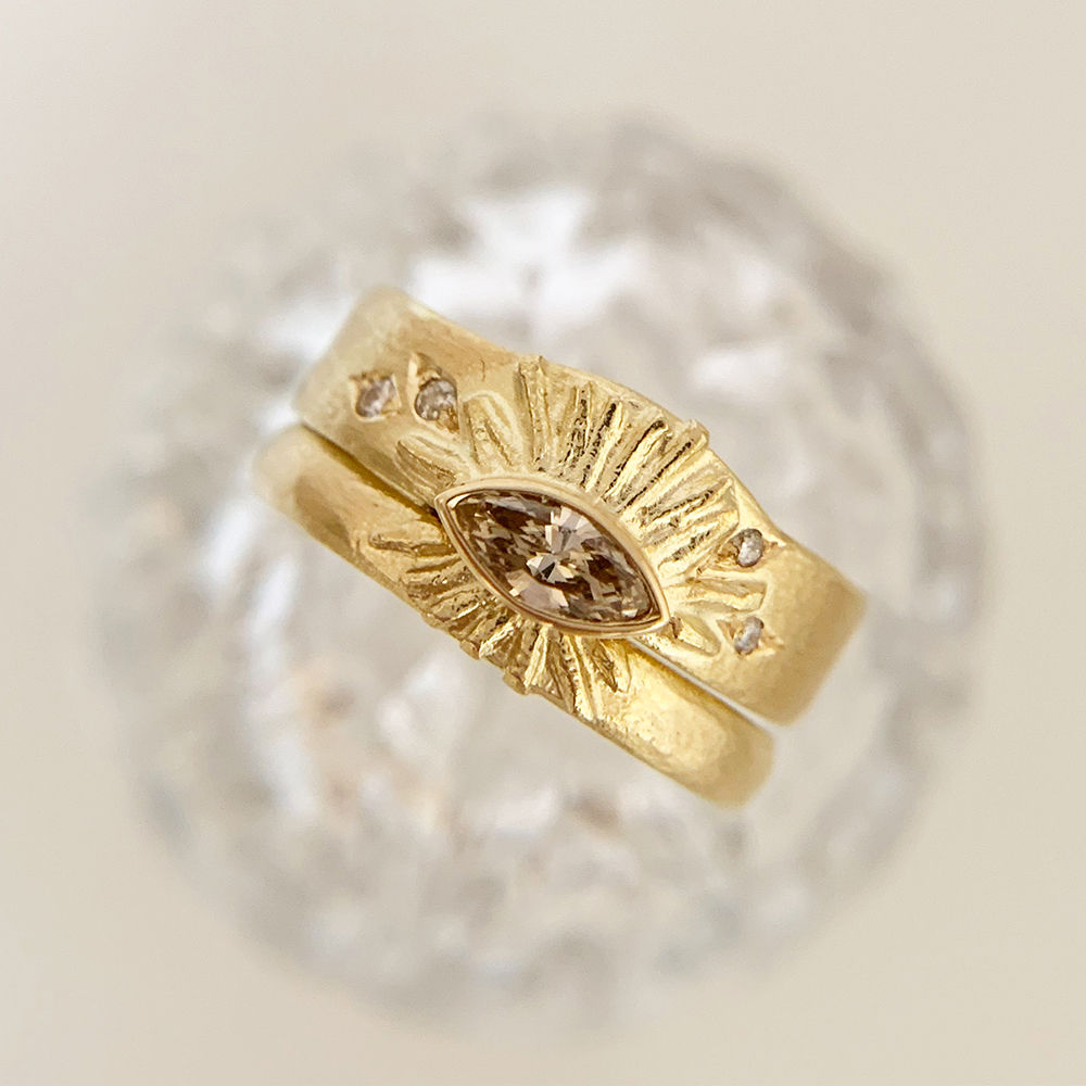 Champagne Diamond Sunray Ring - Boutee