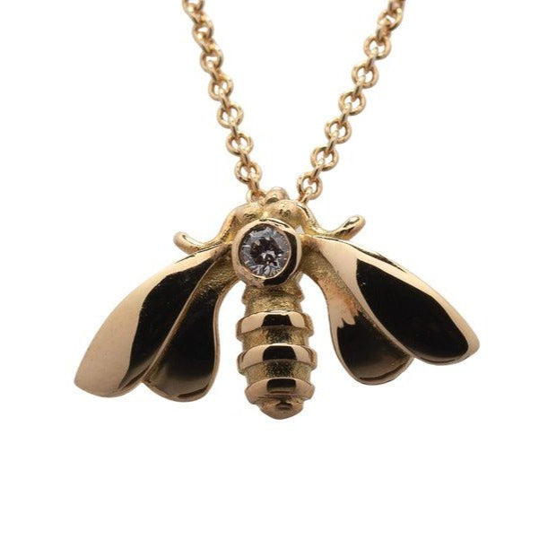 18ct Gold Pink Diamond Moth Necklace - Boutee