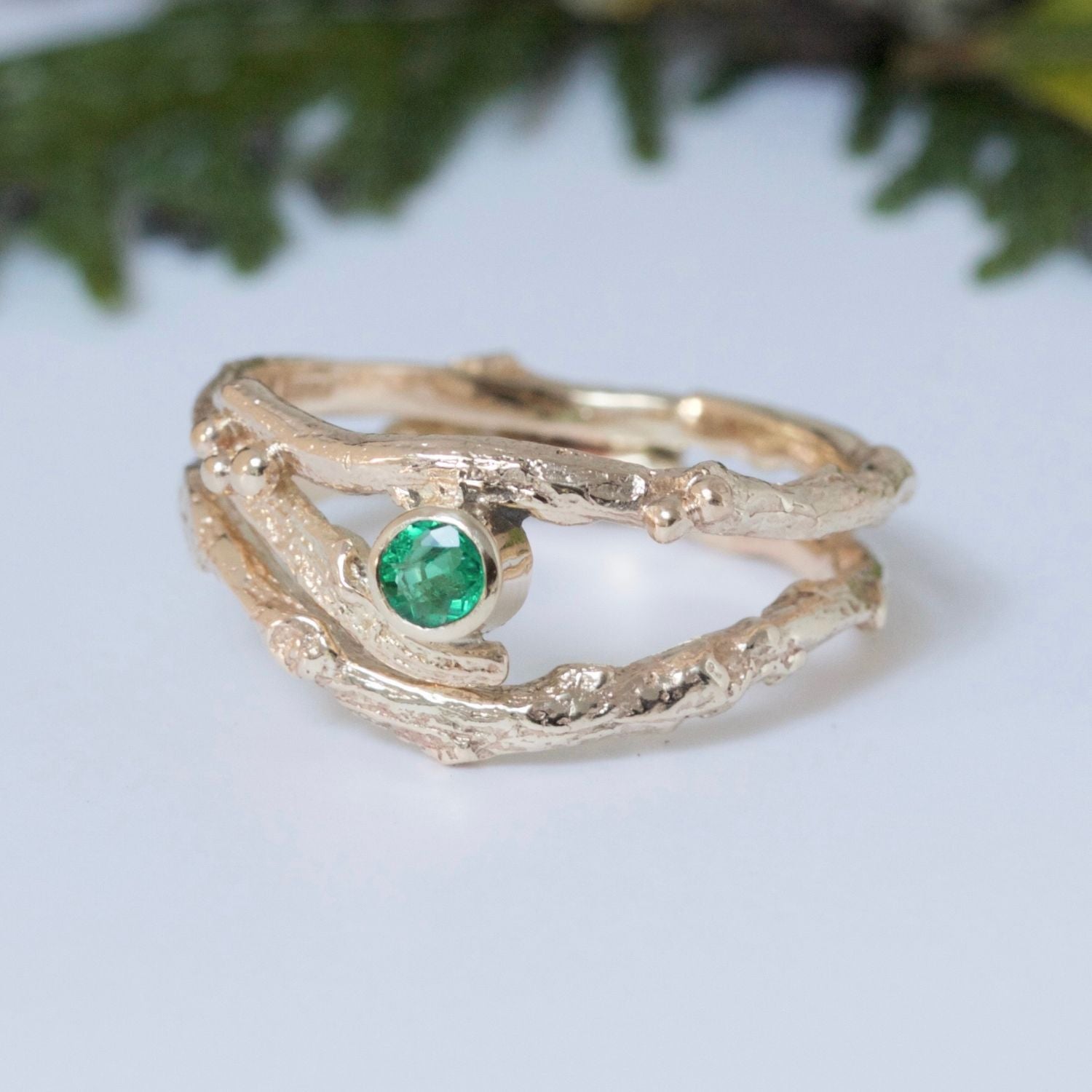 Woodland Elvish Engagement and Wedding Twig Rings - Boutee