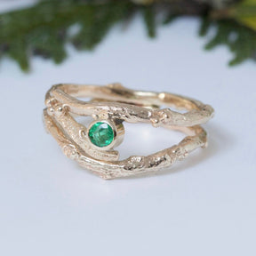 Woodland Elvish Engagement and Wedding Twig Rings - Boutee