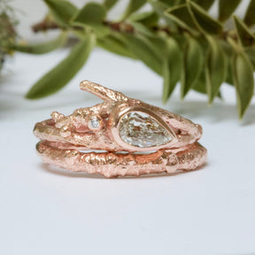 Silver and 18ct Gold Elvish Twig Ring - Boutee