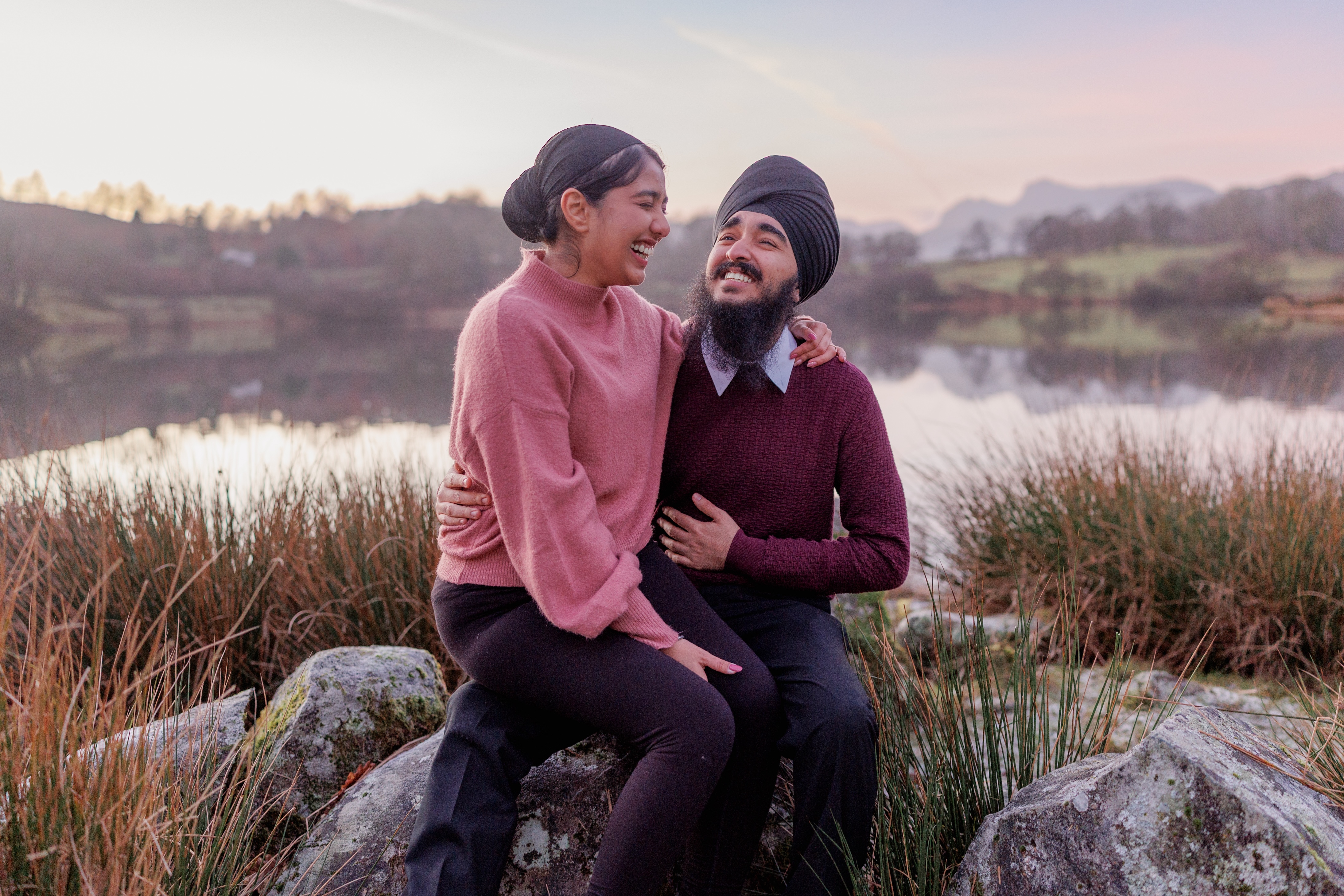 Couple portraits at sunset