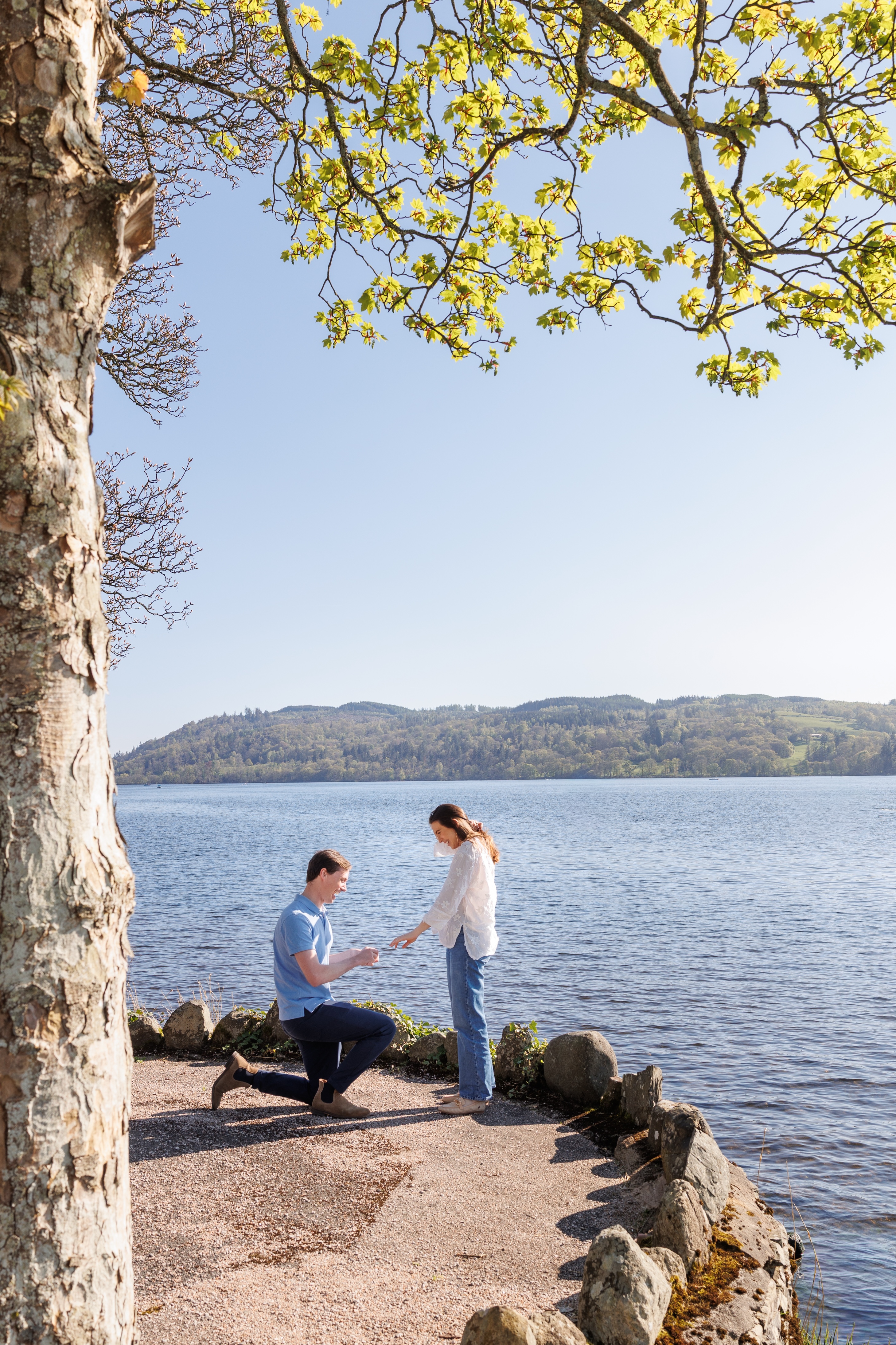Proposal by a lake